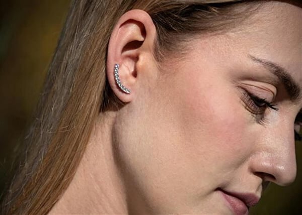 Örhängen - AGATO - AGT-E083VW - Sterling silver - Kubisk zirkon - Längsgående