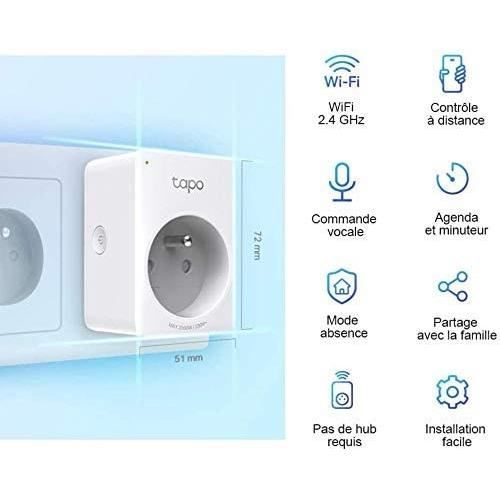 TP-Link Tapo WiFi Smart Stik, kompatibel med Alexa og Google Home, Stemmestyring, Fjernkontrol, Tapo P100 (2-pak)