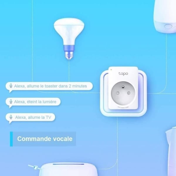 TP-Link Tapo WiFi Smart Stik, kompatibel med Alexa og Google Home, Stemmestyring, Fjernkontrol, Tapo P100 (2-pak)