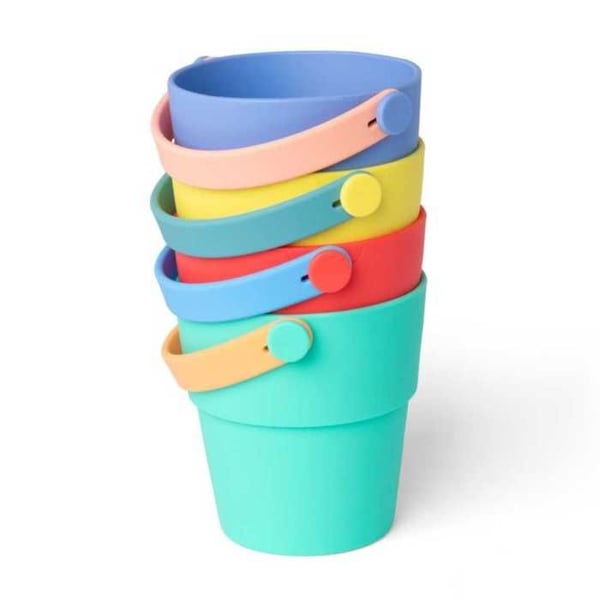 Leksaker för barn - Little L - Stapelbara hinkar i silikon - 4 delar - Silikon - Unisex