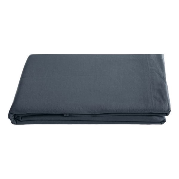 Palace 100% tvättad färgad bomull platt lakan, 63 trådar/cm² South Wind - Palace Granit - 270 x 290 cm för King Size säng