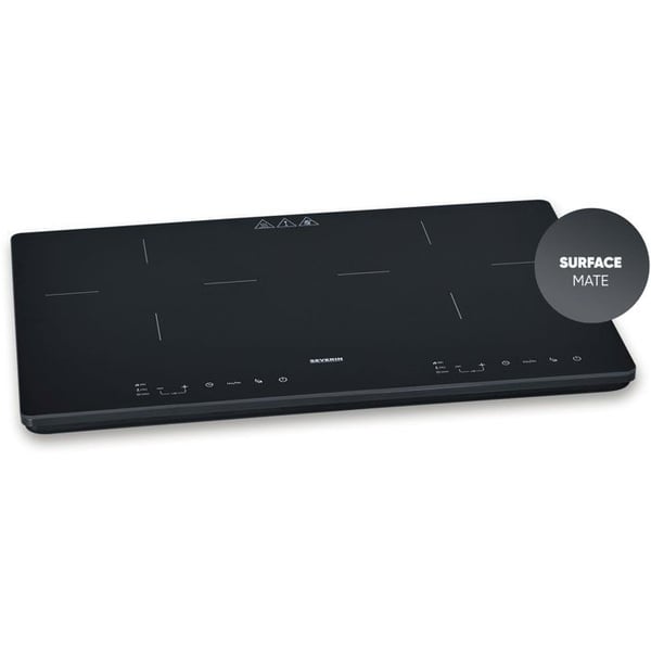Bærbar induktionsplade - SEVERIN - 2 zoner - 60,0 x 38 x 4,2 cm - Sort - DK1033