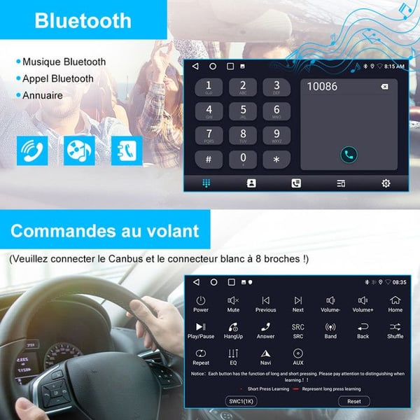 AWESAFE 4G Autoradio Android 13 för VW Polo Passat Skoda Glof Seat 4Go+64Go med 7'' pekskärm Carplay Android Auto RDS GPS