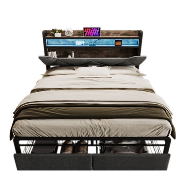 Valo - MUVOE - 160x200 - Pehmustettu - USB Type C - LED-valaistus