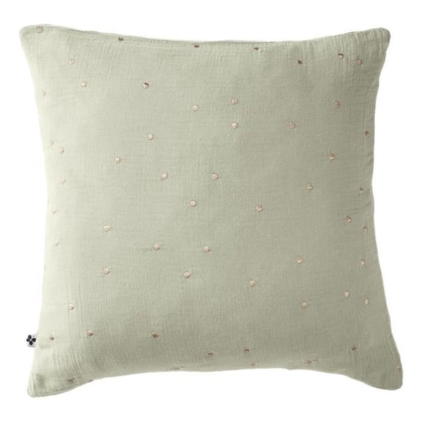 Taie d'oreiller Pois Doré Déco "Gaïa Chic" 60 x 60 cm & 50 x 70 cm "Gaze de Coton" - Gaïa Chic Grönvatten - 60 x 60 cm