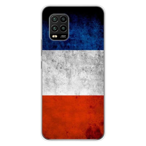 1001Coques - Silikonfodral kompatibelt med Xiaomi Mi 10 Lite - Mönster franska flaggan - Originaldesign tryckt i Frankrike