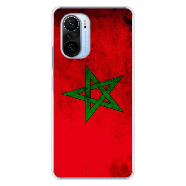 1001Coques - Silikonfodral kompatibelt med Xiaomi Poco F3 Poco F3 Pro - Marockansk flaggmönster - Originaldesign tryckt i Frankrike