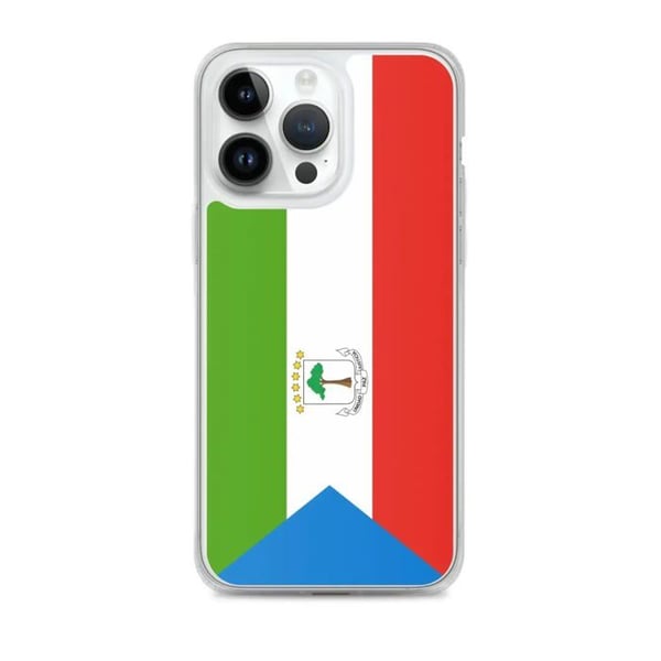 Telefonfodral – Ekvatorialguineas flagga – Kompatibel med iPhone 14 Pro Max – Mjuk fodral – Stöttålig och slagfast – Pixelforma