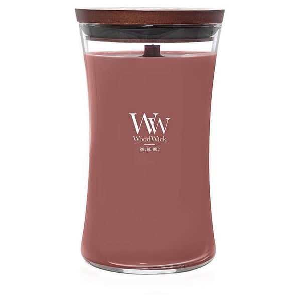 Stora Ljusstakar - Trä, Brun Glas, Röd - WoodWick - 2654078E