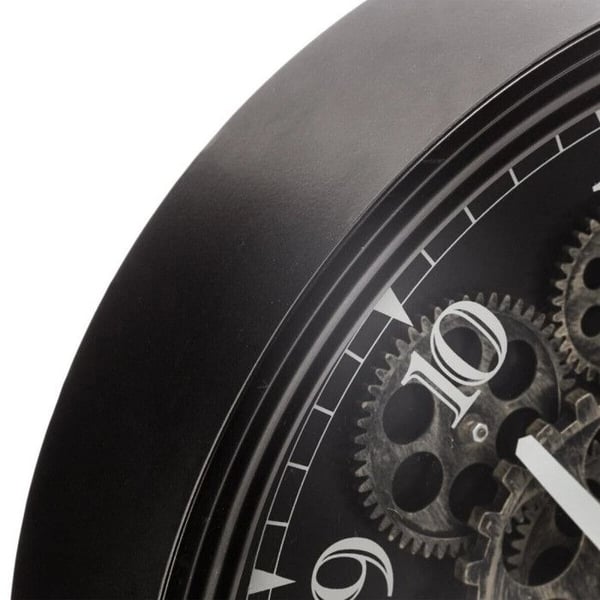 Svart mekanisk klocka, metall Diameter 37 cm Atmosphera