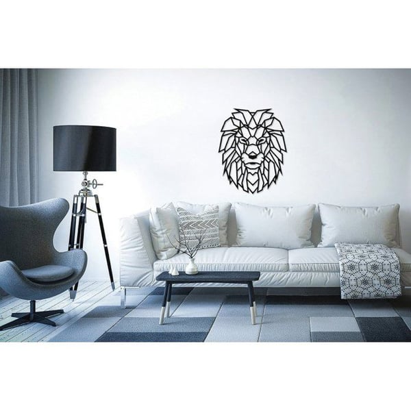 Väggdekoration - EWA - Lejon - Svart trä - 49 x 54 cm - Pussel 250 bitar