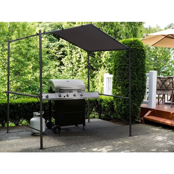 Pergola grilltak - UV- och rostskyddad metall - Antracit - 277x149x232 cm