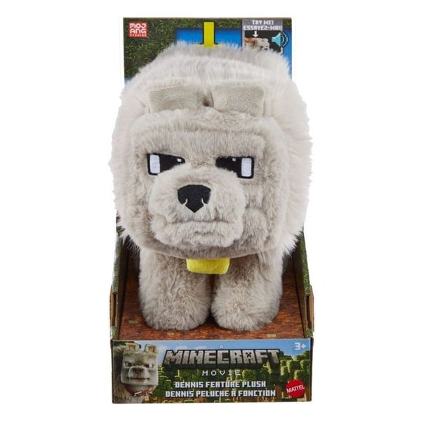 Mattel - Minecraft, filmen - Ljudplush Dennis vargen 20 cm