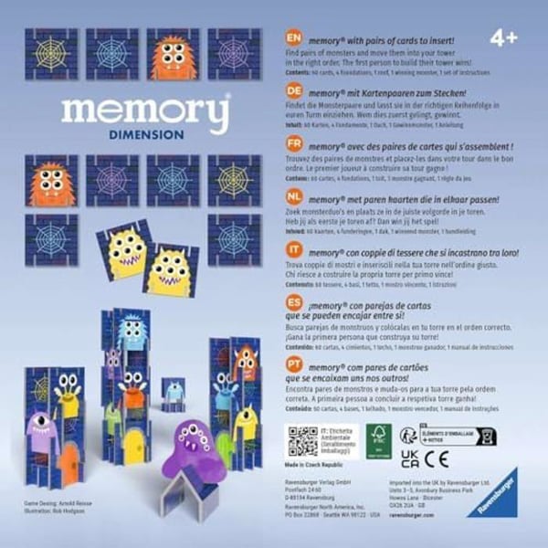 Sällskapsspel - RAVENSBURGER - Ravensburger 22467 - Mémory Dimension - 2 till 4 spelare - Från 4 år