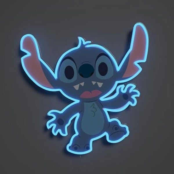 Neonskylt LED - YELLOWPOP - Stitch - Energisparande - Enkel installation - 27,8 cm