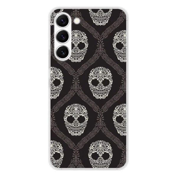 Siliconefodral med tryck - 1001 fodral - Samsung Galaxy S23 - Blommig skalle - Optimalt skydd - Semi-stivt