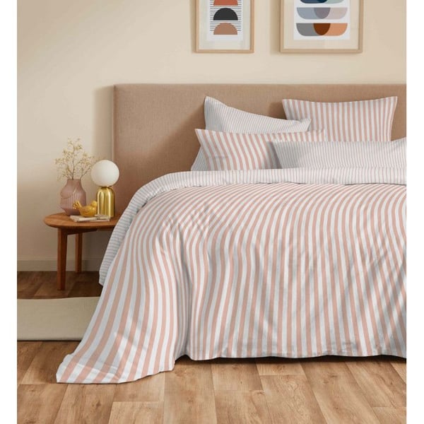 Komplett set med vändbar täckett "Vanessa" 6 delar för säng 160 x 200 Palerme Blush