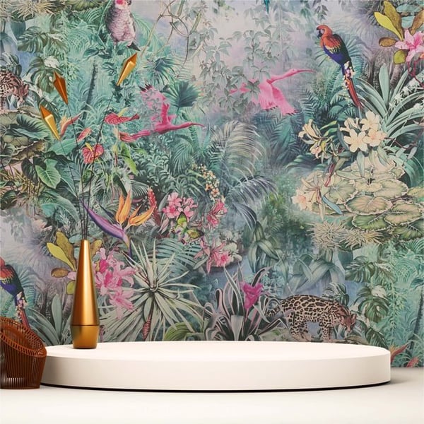 TADESSI tapet blommor Florentin M1-No.1704 non-woven tapet grön rosa floral naturlig vardagsrum sovrum kök
