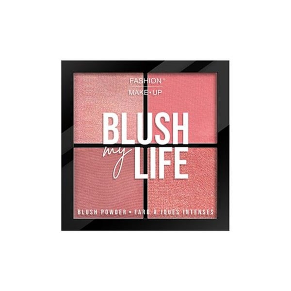 Blush - FASHION MAKE UP - Palett "Blush my life" N°02 Rosor - Multicolor - Rosor - Glittrande effekt
