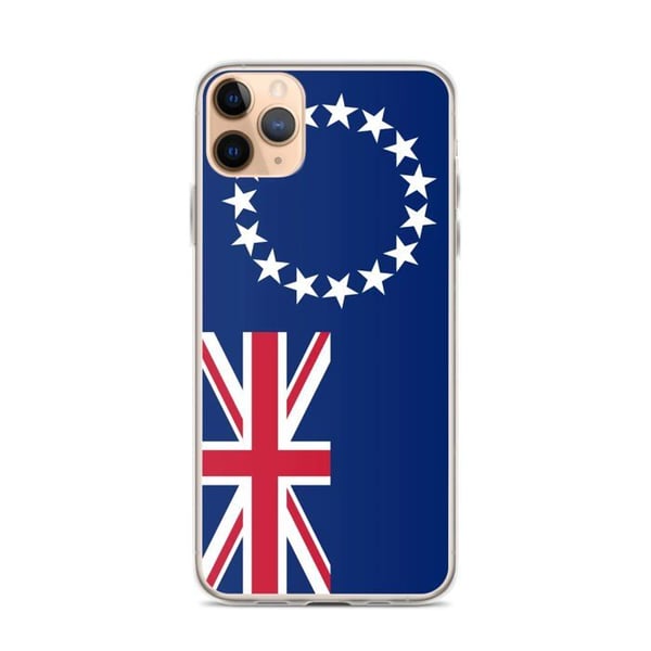 Telefonskal - PIXELFORMA - Cooköarnas flagga - Kompatibel med iPhone 11 Pro Max - Flexibel - Slitstark och Stötsäker