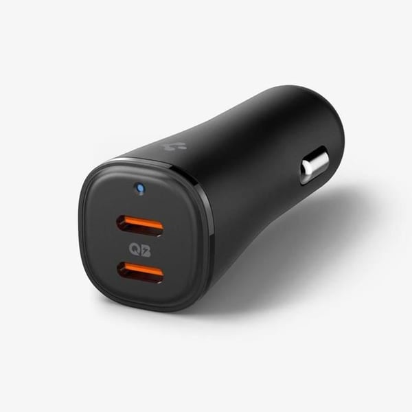 Biloplader - SPIGEN - ArcStation Essential EV502 - 2x USB-C PD - 50 W - Sort