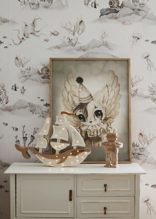 Little Lights - Brown Ship Nightlight Lamp