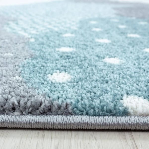 Matta - Barn - Moln - Blå - Grå - 120x170 cm - Polyester