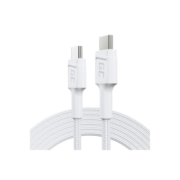 USB-C-kabel - GREEN CELL - PowerStream - 200 cm - Power Delivery 60W - QC 3.0 (vit)