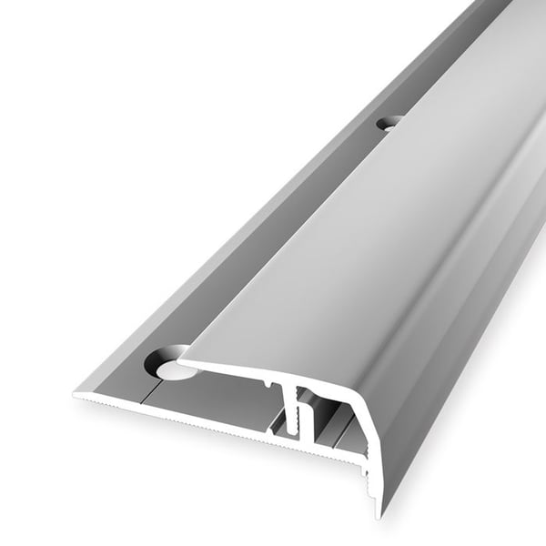 PROVISTON Profil för trappnos Profil i metall l 33 mm Kompensation av H 7 - 14 mm L 1000 mm Profil i aluminium Silver...