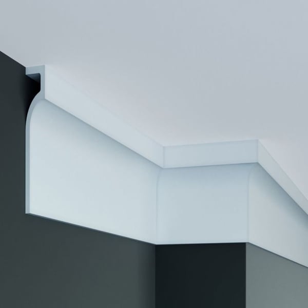 PROVISTON Taklist 130 x 31.6 x 2000 mm Polyuréthane Vit hög kvalitet Stuckatur Robust Hållbar Stötresistent 2 mèt...