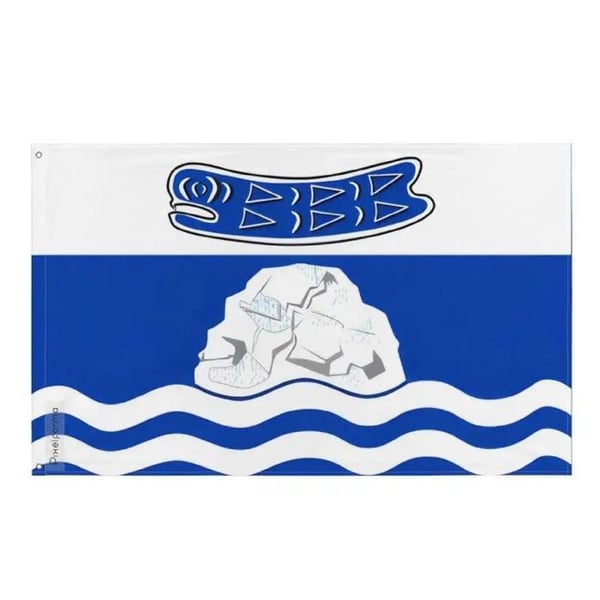 White Rock-Flagga – 64 x 96 cm – Hållbar Polyester – 2 Metallöglor – In-/Utomhusbruk – Pixelforma