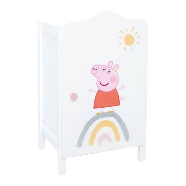 Klädskåp för Peppa Pig-dockor - ROBA - Vit / Rosa - H 52 x B 31 x D 25 cm Klädskåp för Peppa Pig-dockor - ROBA - Vit / Rosa - H 52 x B 31 x D 25 cm