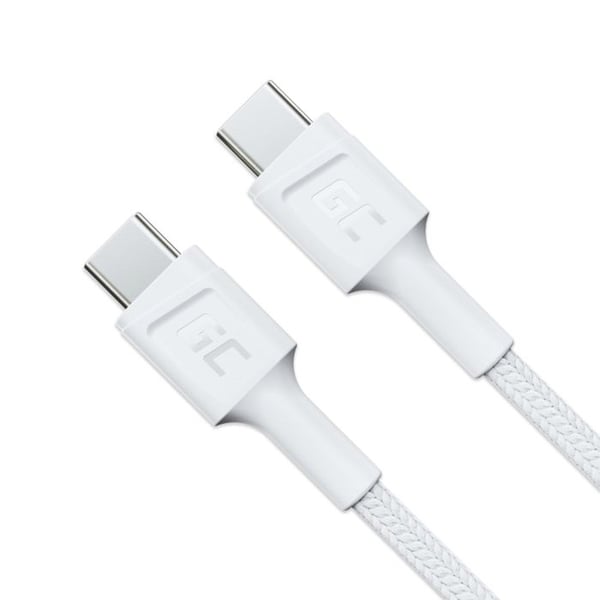 USB-C-kabel - GREEN CELL - PowerStream - 200 cm - Power Delivery 60W - QC 3.0 (vit)