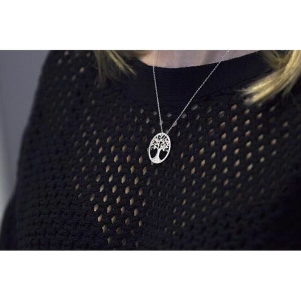 Halsband Beneto Silver Med Livets Träd Ags1139 / 47, För Kvinnor, Sbe0647