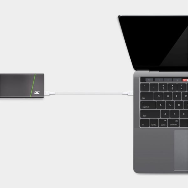 USB-C-kabel - GREEN CELL - PowerStream - 200 cm - Power Delivery 60W - QC 3.0 (vit)