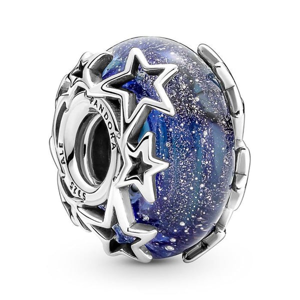 Hänge Dam - PANDORA - 790015C00 - Äkta Silver 925/1000 - Blå Glas - Elegant