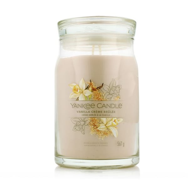 Doftljus - Yankee Candle - Vanilj Crème Brûlée - 567 g - Sojavax - Klassisk glas