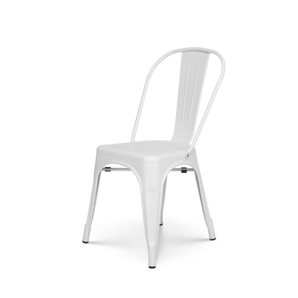 Vit stol i vit metall med industriell stil - Matt finish