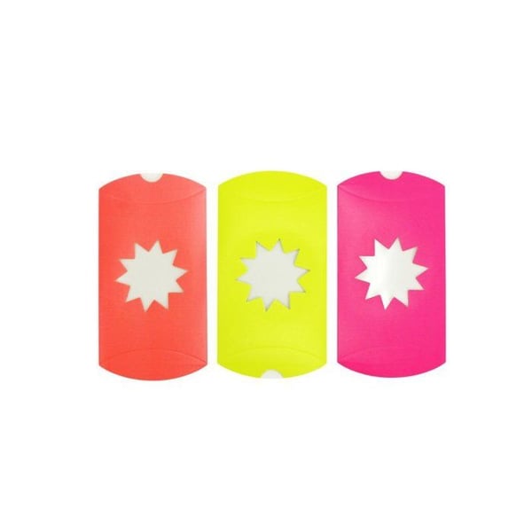 MégaCréa DIY - Fluorescerande pappask med fönster 12cm 3 stycken