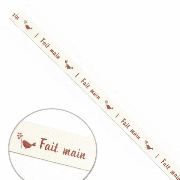 MégaCréa DIY - Handgjord bomullsband brun 1,5 cm x 2 m