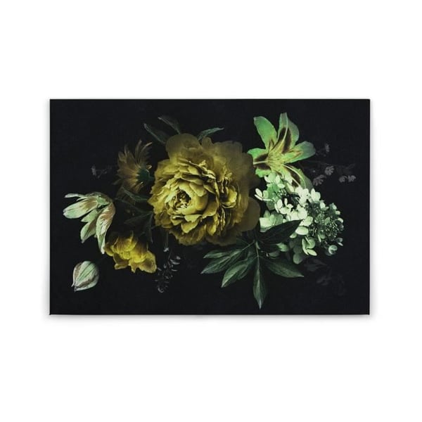 Canvastavla - Tadessi - M1-No.50234 - Blommor - Gul - Svart - Canvas på bår - - 90 x 60 cm