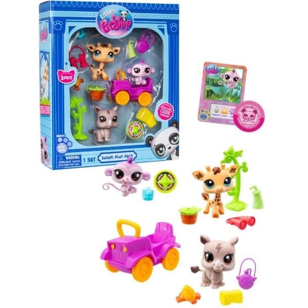 MINSTA DET SHOP, SAFARI PLAY PACK - GEN 7, PET 53, 54, 55, FIGUR