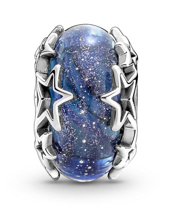 Hänge Dam - PANDORA - 790015C00 - Äkta Silver 925/1000 - Blå Glas - Elegant
