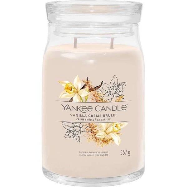 Doftljus - Yankee Candle - Vanilj Crème Brûlée - 567 g - Sojavax - Klassisk glas