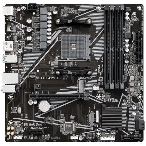 Bundkort - GIGABYTE - B550M K - Socket AM4 - DDR4 op til 128 GB - PCIe 4.0 x16
