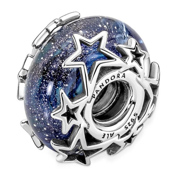 Hänge Dam - PANDORA - 790015C00 - Äkta Silver 925/1000 - Blå Glas - Elegant