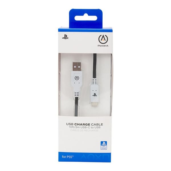USB-C-kabel - PowerA - Fusion - 3m - Sort - Kompatibel med PS5 og PS4