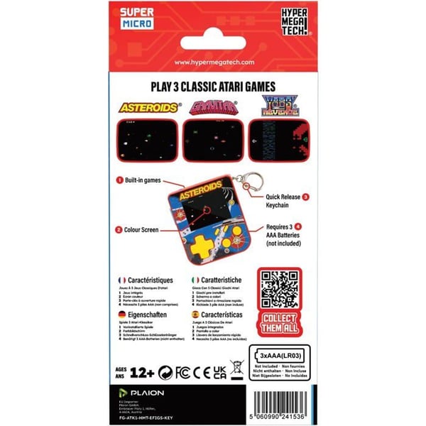 Super Micro Atari Asteroids Nyckelring Gamer