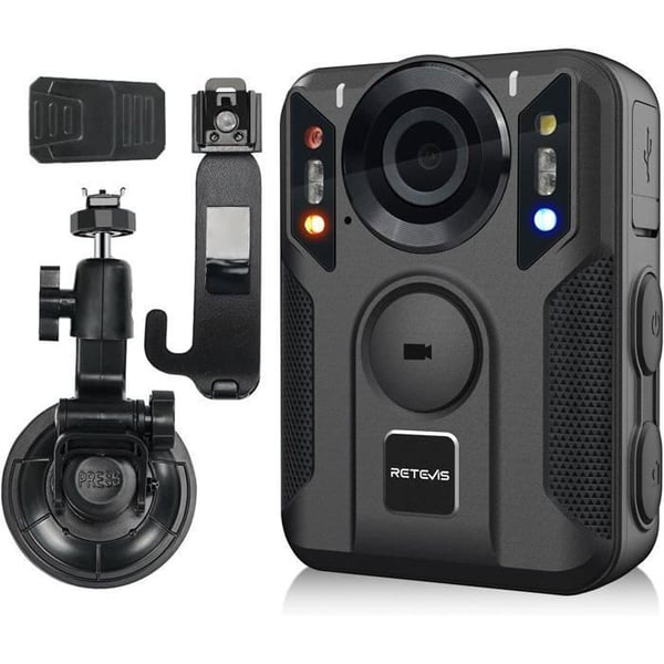 Retevis RT79 kroppskamera, 128G GPS-kamera, 2K/4K, 2400 mAh, USB-C, bilsugkopp, bärbar trådlös ljudvideoinspelare
