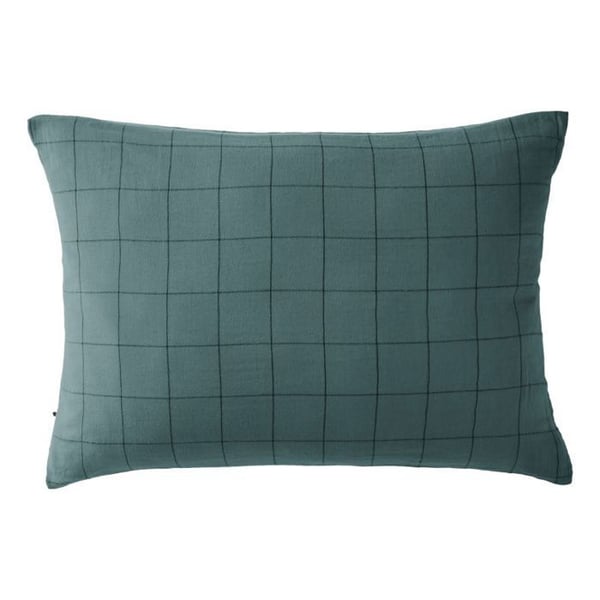 Örngott Tissé-teint stora rutor Dekor "Gaïa Match" 60 x 60 cm & 50 x 70 cm "Gaze de Coton" - Gaïa Match And - 50 x 70